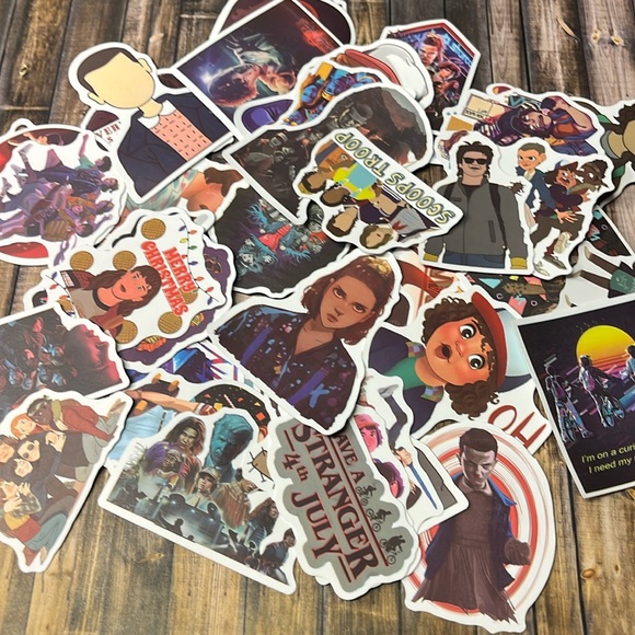 5for$10 Television Netflix Stranger Things 50 Pack of Matte Stickers NWOT - Picture 1 of 4